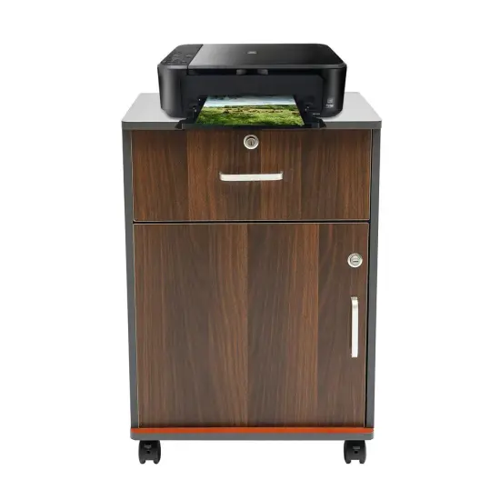 2 Tier Mobile File Cabinet, Under Desk Metal Filing Cabinet with Lock & 1-Drawer {4}