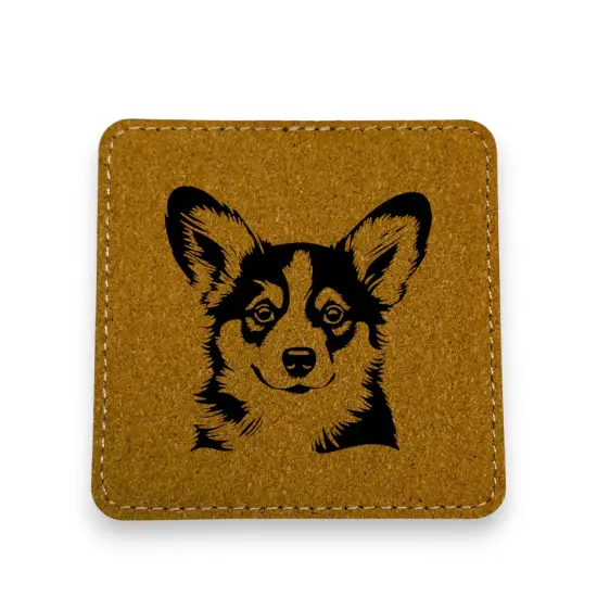 Coaster - Corgi - SET OF 2 - Leather or Stitched Cork Black/Silver {4}