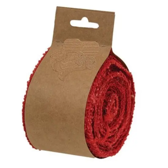 Burlap Ribbon With Reinforced Edges Red {1}