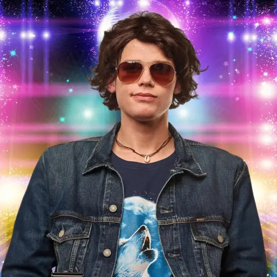 80s Dude Brown Adult Costume Wig | One Size {3}