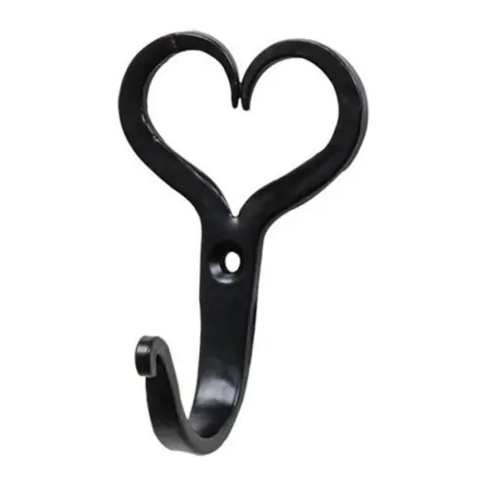 Black Stainless Steel Heart Hook Wall Mount Decorative Organizer {1}