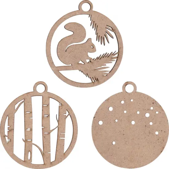Rosa talent Winter Story 6 - Set of bases for decoration on fiberboard. 3.54*3.15 inches. 3pcs. {2}