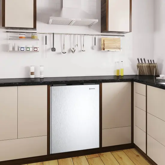 3 Cubic Feet Compact Upright Freezer with Stainless Steel Door {6}