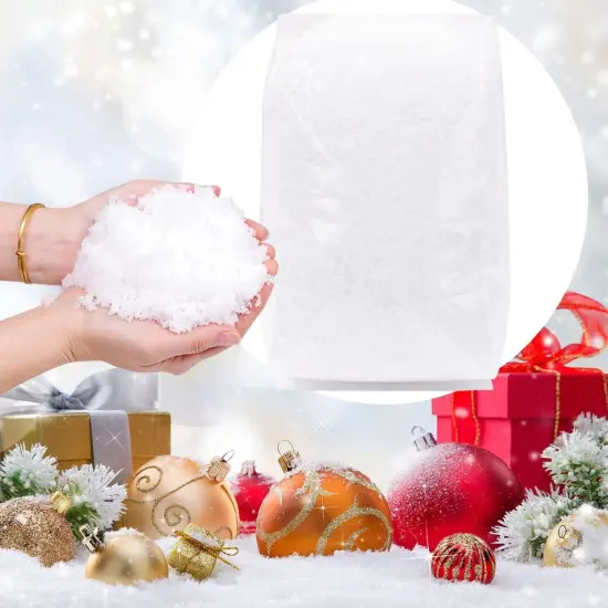 11 Ounces Fake Snow Decoration - Artificial Snow for Christmas Decoration, Fake Snow for Crafts Village Displays - Dry Plastic Snowflakes for Holiday Decor Craft Winter Displays {6}