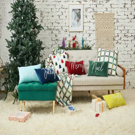 50" x 60" Mimi Winter Cotton Woven Throw Blanket with Fringe, All Seasons Decor {5}