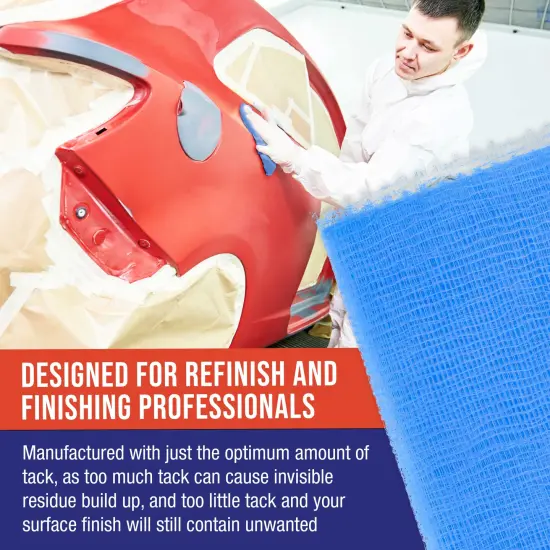 Pure Blue Superior Tack Cloths - Tack Rags (Box of 36) - Automotive Car Painters Professional Grade - Removes Dust, Sanding Particles, Cleans Surfaces - Wax and Silicone Free, Anti-Static {4}