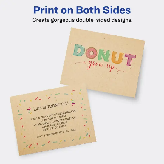 Avery Kraft Brown Postcards, 4.25" x 5.5", Laser/Inkjet, 80 Printable Postcards, Also Great for Thank You Cards and Invitations (5629) {4}