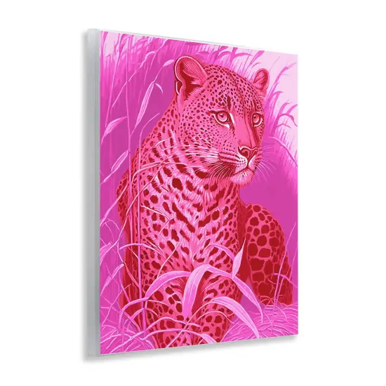 Stupell Industries Cheetah Among Pink Leaves Wall Plaque Art Design by Daphne Polselli {3}