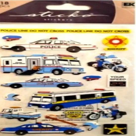 Sticko Police Flat Stickers-18pcs {1}