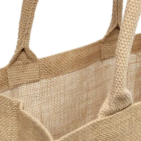Jute Shopping Bag 12" x 7.75" x 12" Stylish and Spacious {4}