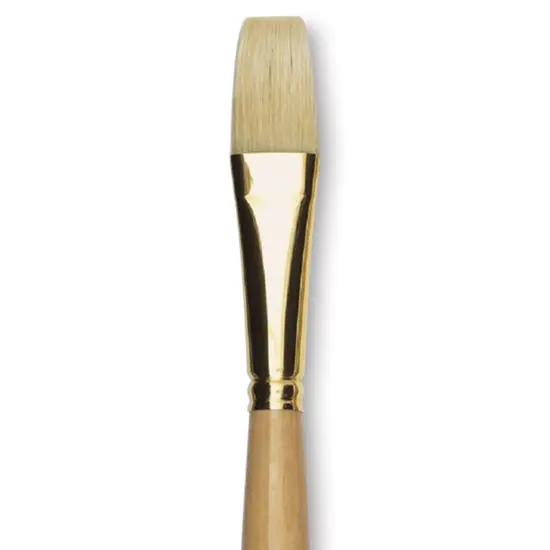 Rapha&euml;l D'Artigny Interlocked White Bristle Brush - Flat, Long Handle, Size 20 {1}