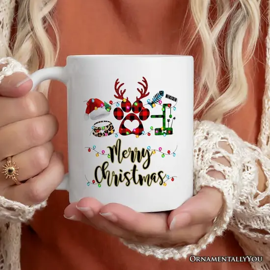 Cat Buffalo Plaid Christmas Mug, Cat Mom Gift {2}