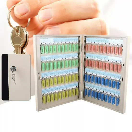 Wall Mount 80 Keys Storage Cabinet Lock Box Organizer Rack Car Dealership Holder {4}