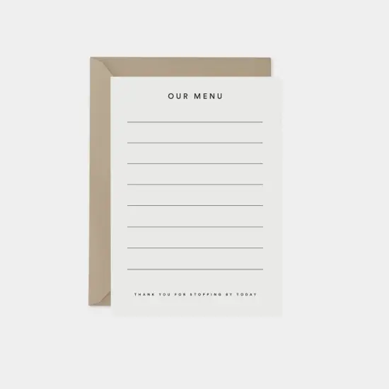 Blank Menu Card IV {1}