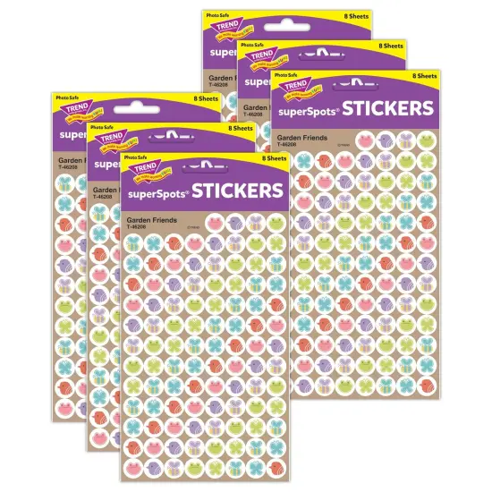 Garden Friends superSpots&reg; Stickers, 800 Per Pack, 6 Packs {1}