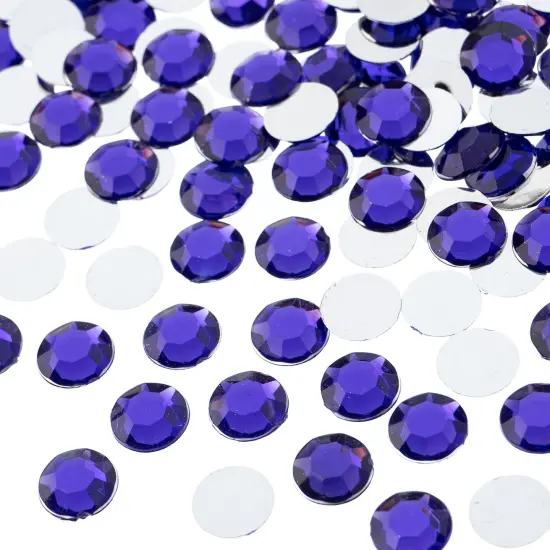 John Bead 10mm (SS45) Round Acrylic Flat Back Rhinestones, 500pcs Purple {1}