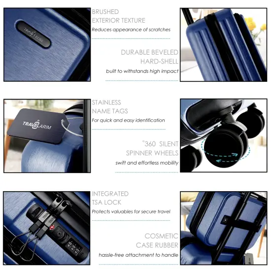 TravelArim 20 Inch Carry On Luggage with Luggage Scale Navy {5}