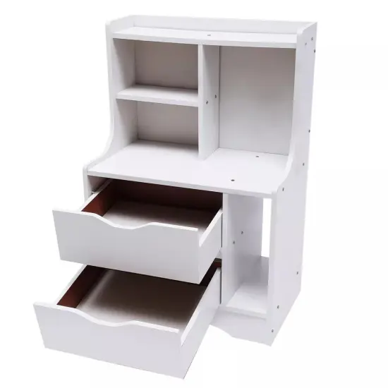 Modern End Side Table Bedroom Bedside Nightstand Cabinet With 2 Storage Drawers {4}
