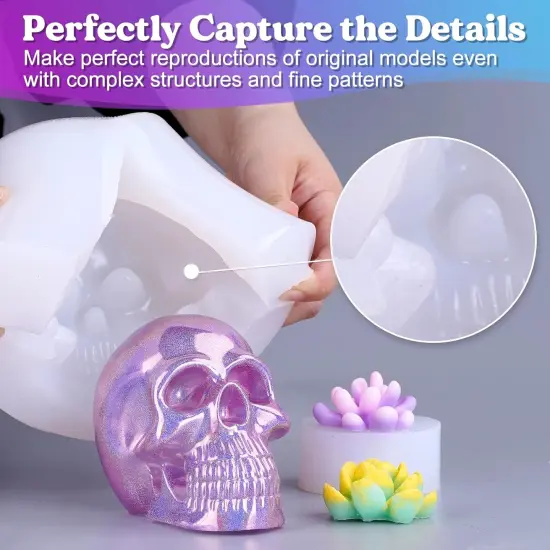 LET'S RESIN Silicone Mold Making Kit 0A, Non-toxic & Food-safe Grade, Extra Soft & Elastic Molding Silicone 70.5oz, Liquid Silicone for Mold Making Platinum Cure, Ideal for 3D Silicone Molds, Candle Molds (Translucent) {4}