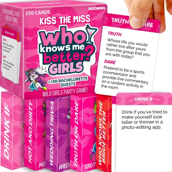 Bachelorette Party Games Kiss The Miss | 250 Cards {1}