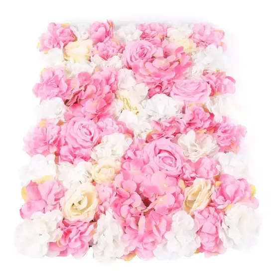 12X Artificial Flower Wall Panel Bouquet Wedding Party Background DIY Decoration {4}
