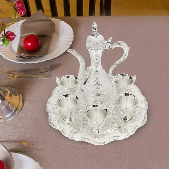 Tea Set Turkish Coffee Set Wedding With Pot 6 Cups Birthday Party Decoration {2}