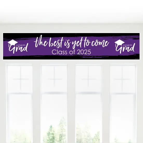 Big Dot of Happiness Purple 2025 Graduation Party Decorations Party Banner {6}