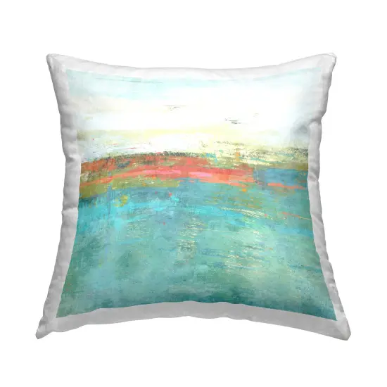 Ocean Hues Abstraction Decorative Printed Throw Pillow Design by Suzanne Nicoll, 18 x 7 x 18 {1}