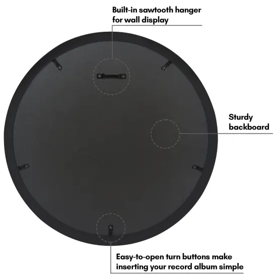 Americanflat 12x12 Vinyl Record Frame with Polished Plexiglass - Black Vinyl Record Storage for Wall Display - Engineered Wood Record Frame for Vinyl Discs {5}