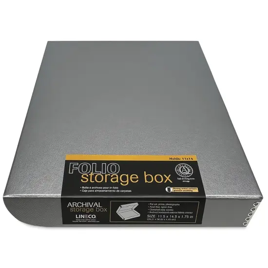Lineco Folio Archival Storage Box - Metallic Silver, 11" x 14" {1}