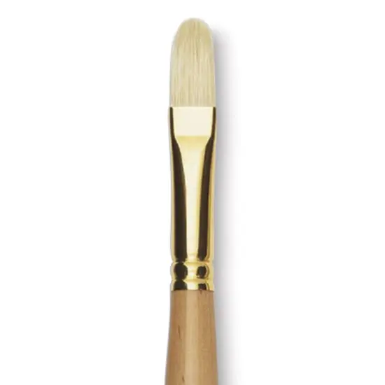 Rapha&euml;l D'Artigny Interlocked White Bristle Brush - Filbert, Long Handle, Size 10 {1}