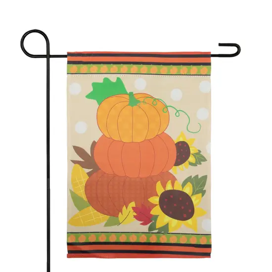 Northlight Pumpkins and Sunflowers Autumn Garden Flag 12.5" x 18" Orange {1}