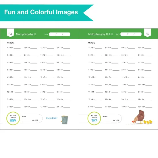 IXL Multiplication Facts & Fluency 3rd Grade Math Workbook, Mathematics Book for Kids Ages 8-9 Covering Times Table Facts up to 10x10, Multiplying by 11 and 12, and More {4}