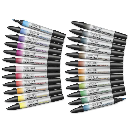 Winsor & Newton Promarker Watercolor Markers - Basic Colors, Set of 24 {1}