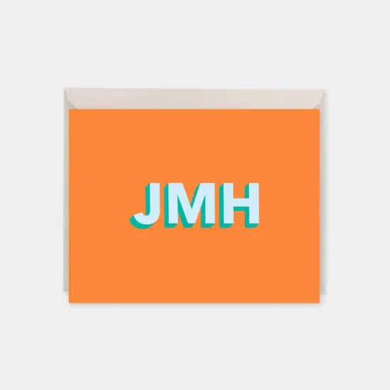Monogram Note Cards with 3D Type II {1}