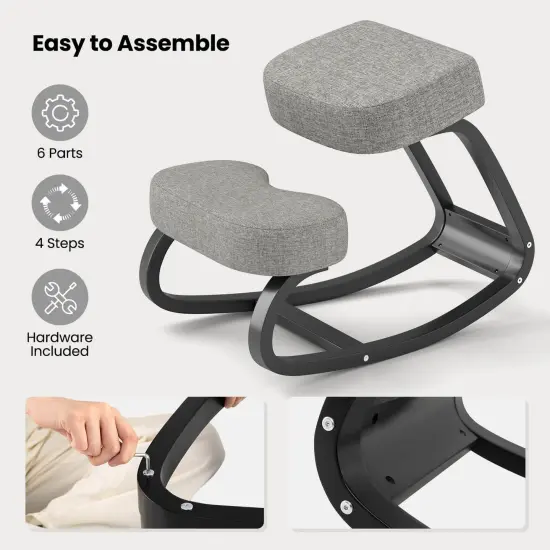 Costway Rocking Kneeling Chair Ergonomic Posture Correcting Back Pain Padded Cushion {6}
