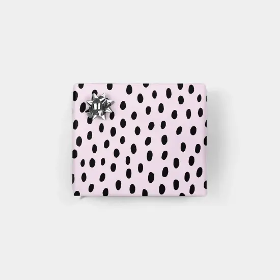 Violet and Black Hand-drawn Polka Dot Gift Wrap {1}