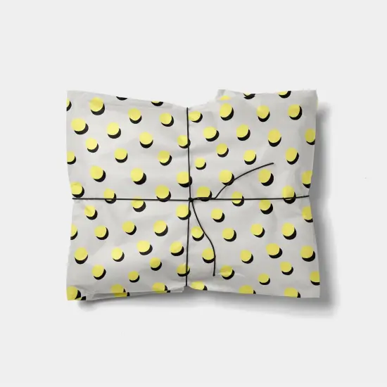 Yellow Hand-drawn Polka Dots Gift Wrap {1}