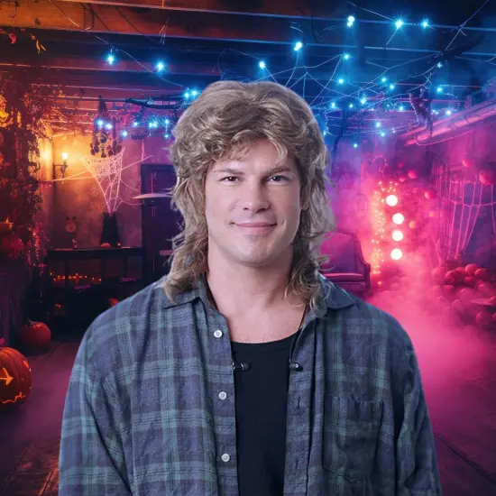 Hipster Mullet MIxed Mixed Blonde Costume Wig {4}