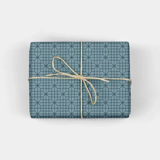 Blue Chinese Lattice Wrapping Paper {1}