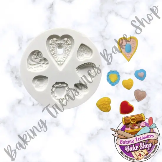 Valentine's Heart 7 Cavity Silicone Mold {5}