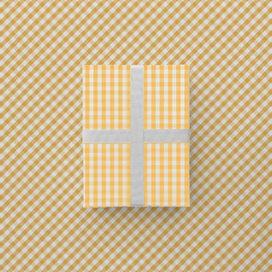 Yellow Vintage Gingham Gift Wrap {2}