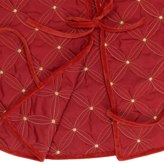 Northlight Round Quilted Christmas Tree Skirt - 72&ldquo; - Red {5}