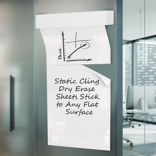 DRYTAC WallPops 24" White Peel & Stick Static Cling Dry Erase Message Board Decal {5}