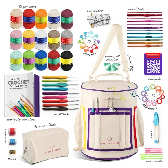 Hearth & Harbor Crochet Bag Organizer Kit White {2}