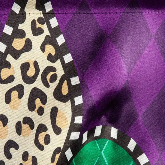 Animal Print Fleur De Lis Mardi Gras Garden Flag 2 Sided {5}