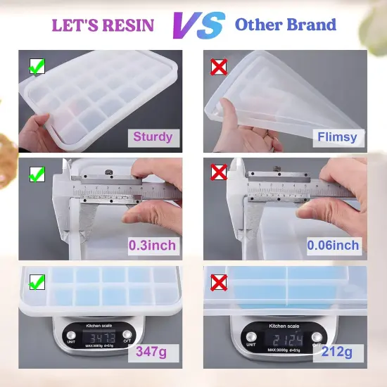 LET'S RESIN Resin Tray Mold,Rectangle Rolling Tray Molds for Resin,Sturdy Silicone Tray Molds with Edges,Large Rolling Tray Molds for Epoxy Resin,Resin Casting,DIY Jewelry Holder,Home Decoration {3}
