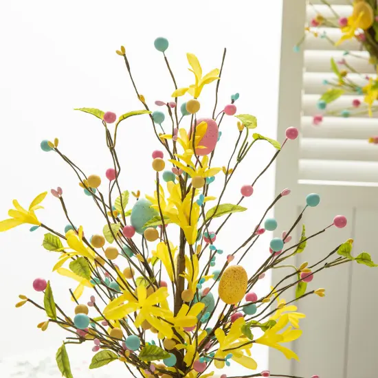 Set of 2 18"H Easter Egg Table Tree D&eacute;cors Yellow {5}