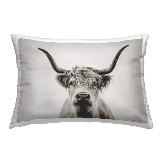 Intense Longhorn Portrait Design by Dakota Diener Throw Pillow  {1}