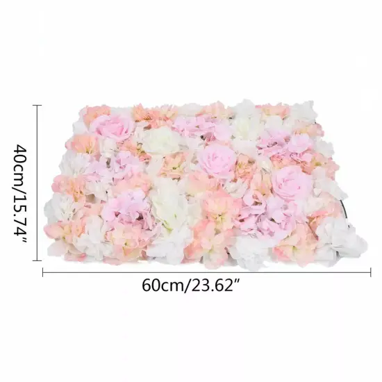4pcs Artificial Rose Flower Wall Hydrangea Panel Bouquet Wedding Party Home Deco {4}
